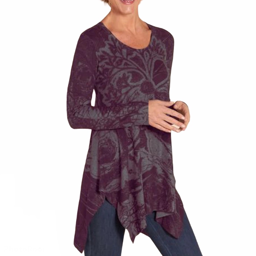 Soft Surroundings Floral Asymmetric Hem Tunic XS